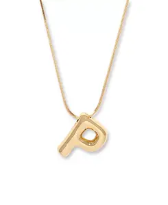 Позолоченное короткое ожерелье с подвеской в виде бабл-инициала Пиппы Brook & York, gold-p