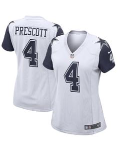 Женская футболка Dak Prescott White Dallas Cowboys Alternate Game Nike, белый