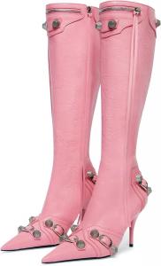 Женские ботфорты Dsevht Damen Stiletto черного цвета, сексуальные кружевные сапоги, модные стильные сапоги на высоком каблуке с молнией