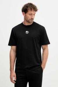 Хлопковая футболка Lacoste, черный