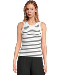 Топ Michael Stars Gina Wide Binding Crop Tank, белый/черный