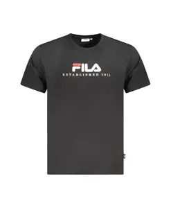 Черная хлопковая городская футболка Fila, черный
