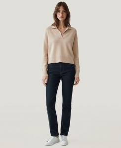 Легкий женский кашемировый свитер-поло Soft by NAADAM, Oatmeal