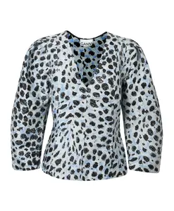 Блузка рубашка Ganni, синий