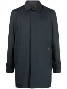 Пальто Vittor-Go из смеси шелка и шерсти Moorer, синий