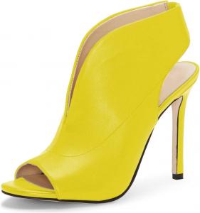 Женские туфли YDN с открытым носком, ремешком на пятке, высоким каблуком-стилето, сандалии, ботильоны с вырезами для вечеринки и офиса, размеры 4-15 США, Yellow