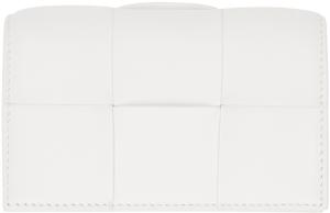 Белый кассетный визитница Bottega Veneta