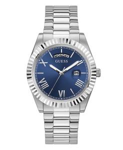 Мужской браслет из нержавеющей стали серебристого цвета, часы с календарем и датой, 42 мм GUESS