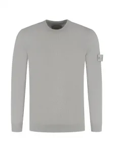 Свитер с круглым вырезом и нашивкой-логотипом Stone Island, серый