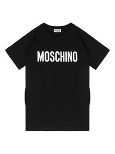 Moschino Kids платье с короткими рукавами и логотипом, черный