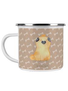 Эмалированная кружка для кемпинга с изображением короны мопса (не скажешь) - Собачье счастье Mr. & Mrs. Panda