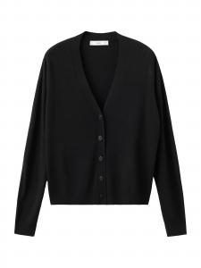 MANGO Кардиган 'LUCCAV' вязаный черный