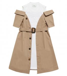 Платье-пальто из гибридной хлопковой смеси Fendi Kids, Trench