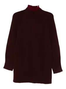 Свитер с кабельной вязкой Max Mara, красный