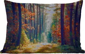 Подушка для улицы Лес, Солнце, Природа, Осень, 50 x 30 см, водонепроницаемая, подушка для отдыха, подушка для дивана, украшение для гостиной MuchoWow