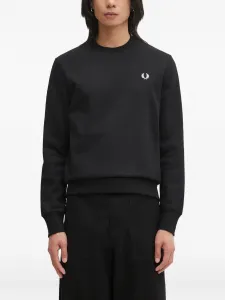 Свитшот с вышитым логотипом Fred Perry, черный