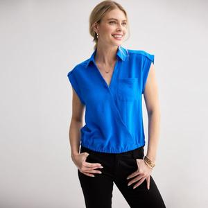 Маленькая рубашка-долман с стихарем Nine West, цвет santorini blue