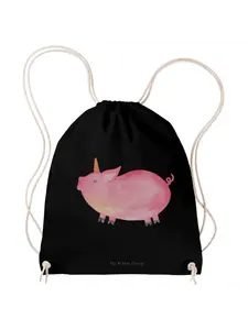 Спортивная сумка Mr & Mrs Panda Sportbeutel Einhorn Schwein ohne Spruch, черный