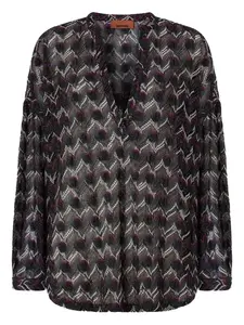 Блузка с узором зигзаг Missoni, черный