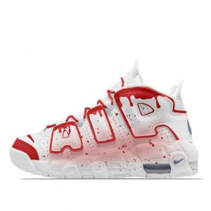 Nike Женские винтажные баскетбольные кроссовки Air More Uptempo Snowberry Sweetheart с амортизацией, средней высоты, красно-белые