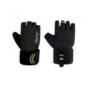 Фитнес-перчатки Jeep, черный зеленый[classic wrist strap]