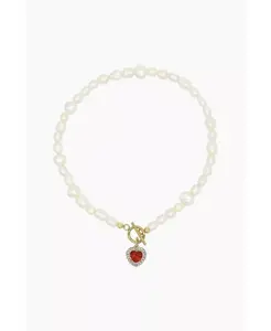 Ожерелье из пресноводного жемчуга с подвеской в виде красного сердца 15,0¿ Velvet Luna, red