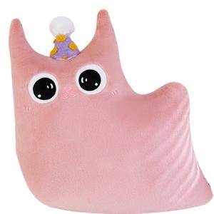 Мягкая плюшевая кукла с большими глазами в виде милого мультяшного кота высота 50см Jinnew, розовый