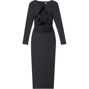 Self-portrait Женское классическое черное платье с длинными рукавами Self Portrait