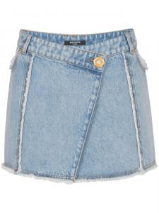 Balmain джинсовая юбка мини, синий