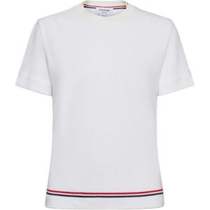 Топ вязаный с полосками THOM BROWNE, белый