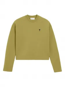 Укороченная толстовка с монограммой ami de coeur AMI Paris, зеленый