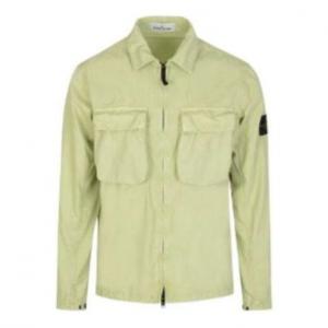Куртка brushed cotton 2 pocket shirt jacket 'mint green' Stone Island, зеленый