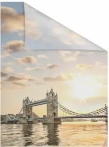 LICHTBLICK ORIGINAL оконная пленка "Тауэрский мост", 1 шт., непрозрачная, структурированные клейкие точки, самоклеящаяся, защита конфиденциальности 50х100 см, цвет orange