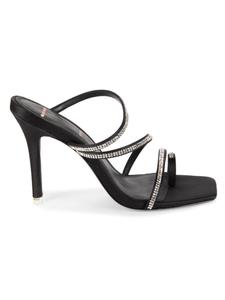 Босоножки Selma с декоративным каблуком-шпилькой Black Suede Studio, черный