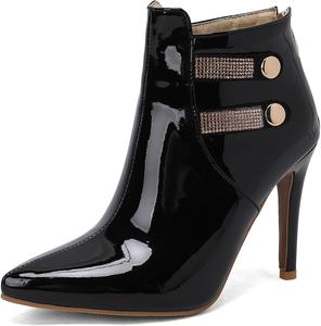 Женские ботильоны с остроконечным носком на шпильке Renessmi, Black 3