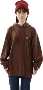 Мужская толстовка Champion REVERSE WEAVE(R) C3-Y131 с длинным рукавом, 100% хлопок, 283 г, свободный крой, флисовая подкладка, вышивка, логотип One Point, толстовка с капюшоном Reverse Weave(R), коричневый