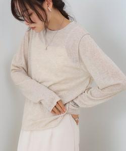 Полупрозрачный базовый топ меланжевого цвета