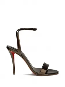 Босоножки Miss Z на каблуке 100 мм с ремешком на щиколотке Christian Louboutin, коричневый