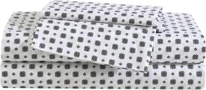 Комплект постельного белья Eddie Bauer для односпальной кровати, из высококачественного хлопкового перкаля, очень мягкий, сертифицирован Oeko-Tex (цвет Fairisle Sprinkle Black, размер Twin), Fairisle Sprinkle Black