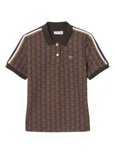 Поло с геометрическим узором Lacoste, коричневый