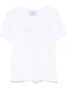 Футболка с логотипом Coperni, украшенная кристаллами, белый