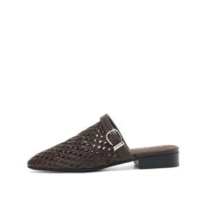 Rosa Bianca Женские плетеные тапочки с закрытым носком и вырезами - кофе, цвет Coffee