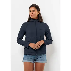 Флисовая куртка Jack Wolfskin с капюшоном "FERNWEH HOODED JKT W", с капюшоном, синий