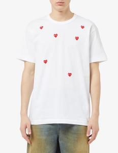 Футболка мультисердечко Comme des Garçons Play, белый
