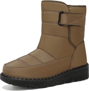 Женские зимние ботинки HYL с теплой меховой подкладкой, полусапожки до середины голени, уличные ботильоны, удобная обувь для женщин, Brown