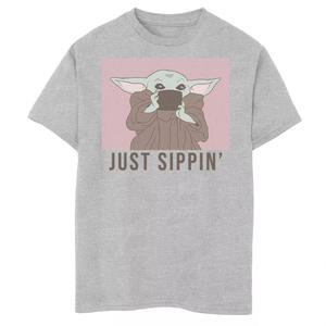 Футболка с рисунком для мальчиков 8–20 лет, «Звездные войны», «Мандалорец», «Дитя», он же «Малышка Йода», «Просто пью» Star Wars