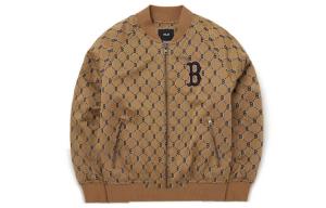 Бейсбольная куртка FW22 Унисекс Бежево-желтая MLB