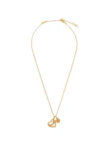 Колье с цветочным кулоном в форме сердца Coach, золотой
