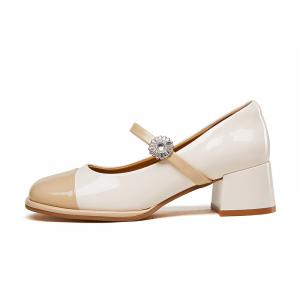 Туфли Мэри Джейн 4,8 см женские KANGNAI, бежевый белый коричневый