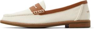 Женские лоферы Sperry Seaport Penny из кожи Saffiano / металлической кожи PlushWave, Ecru